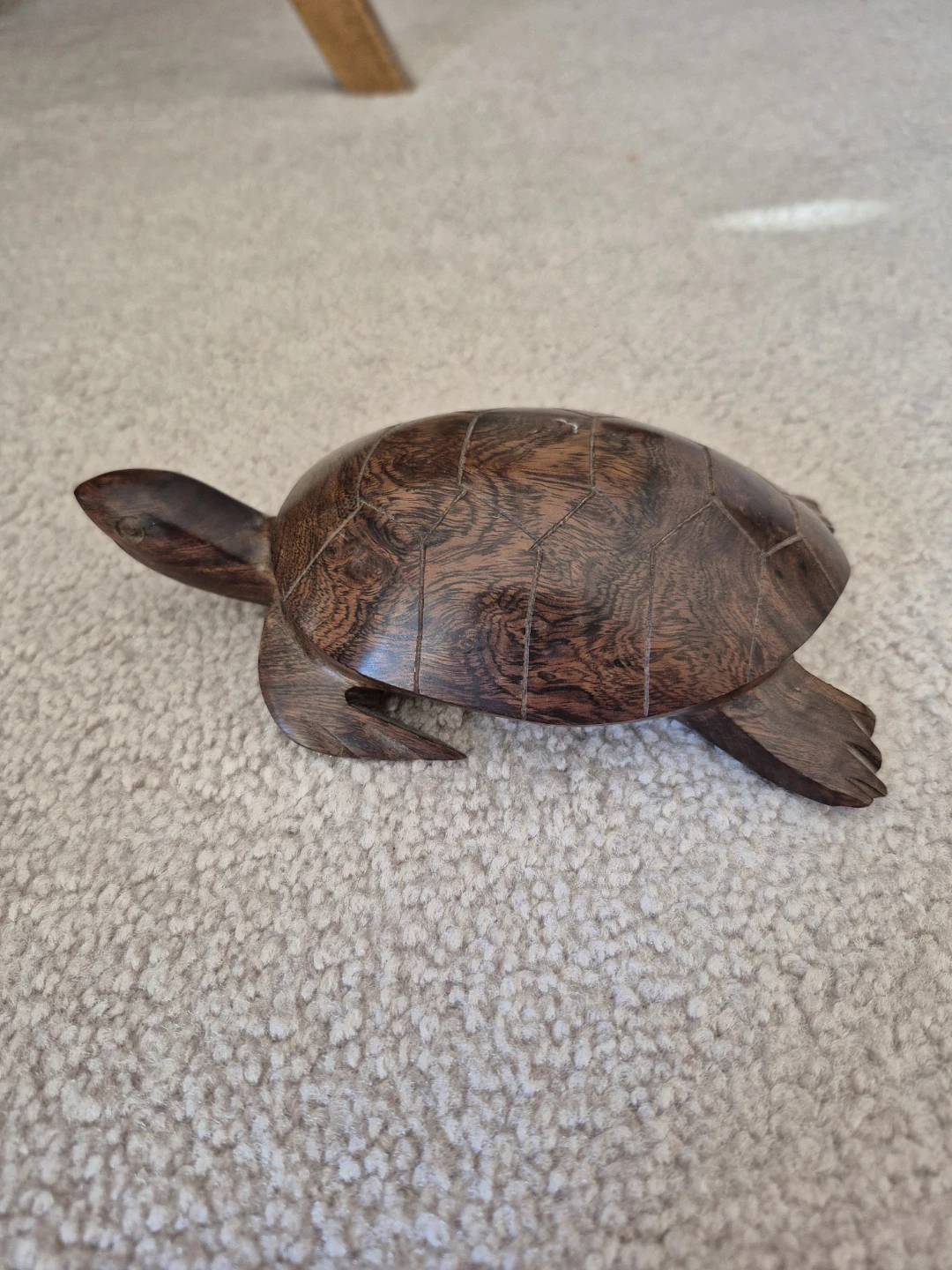 Wooden Turtle Figurine