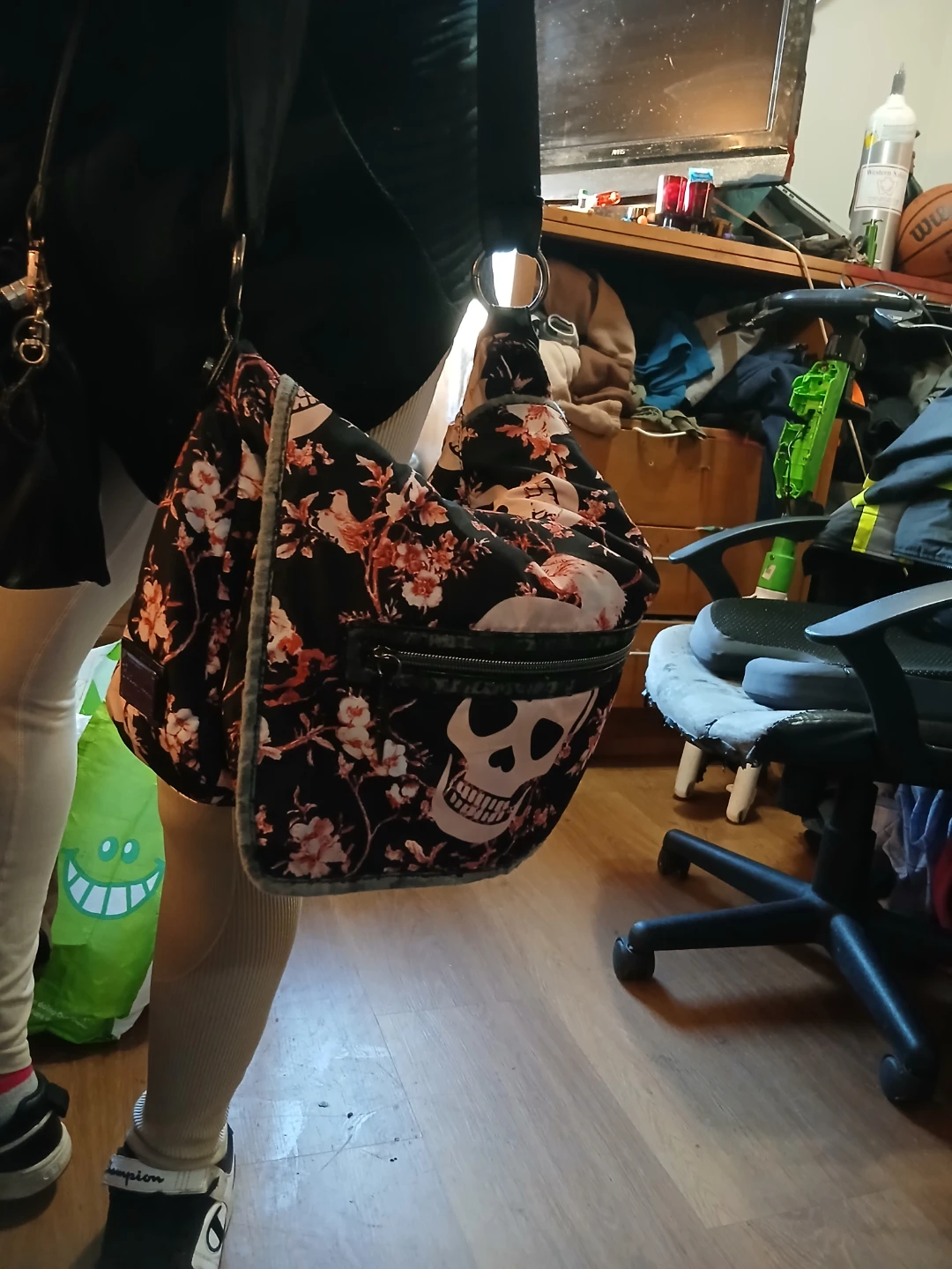 Betseyville Floral Skull Hobo Bag