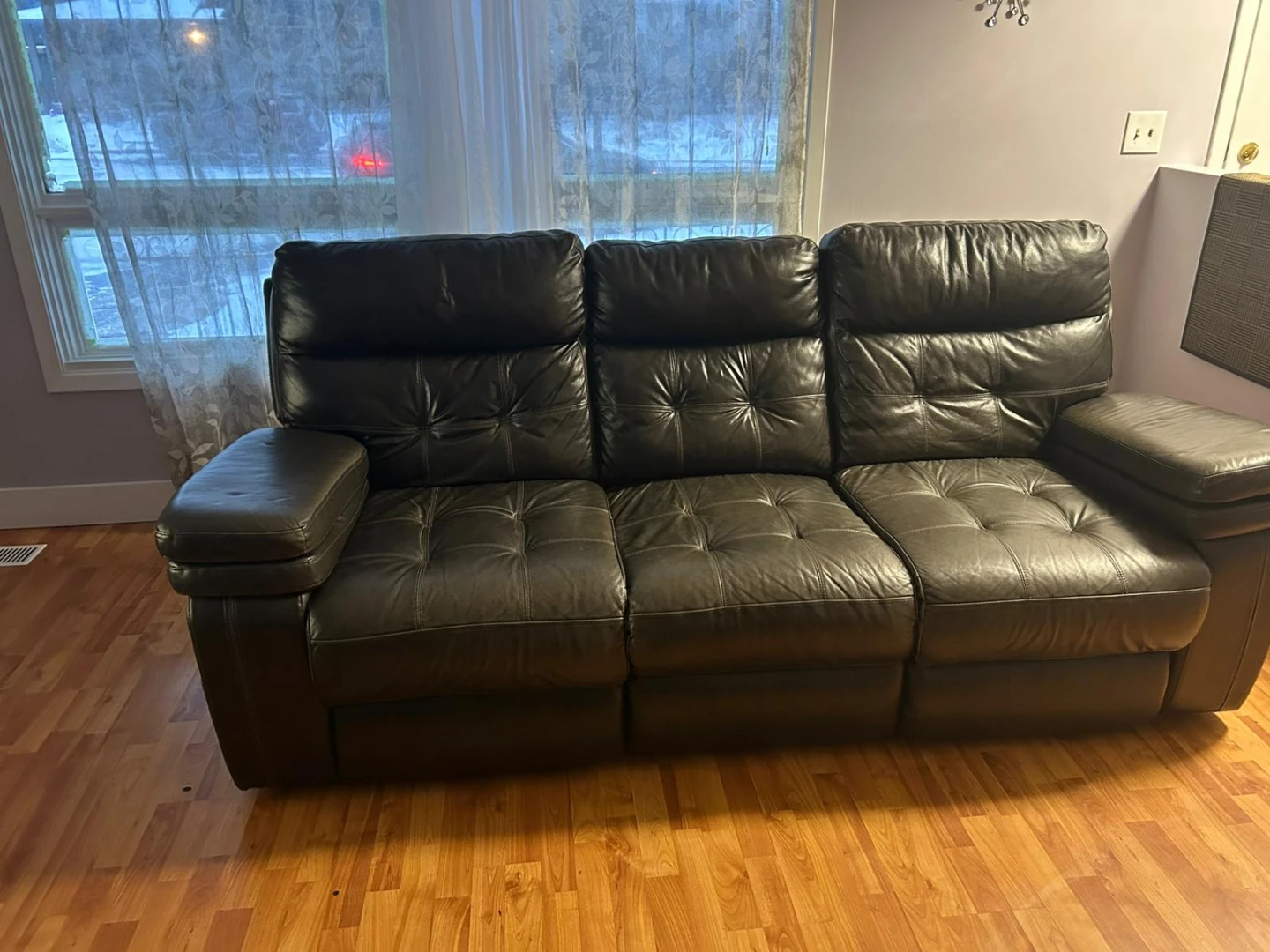 2 for 400 Black Leather Reclining Sofas