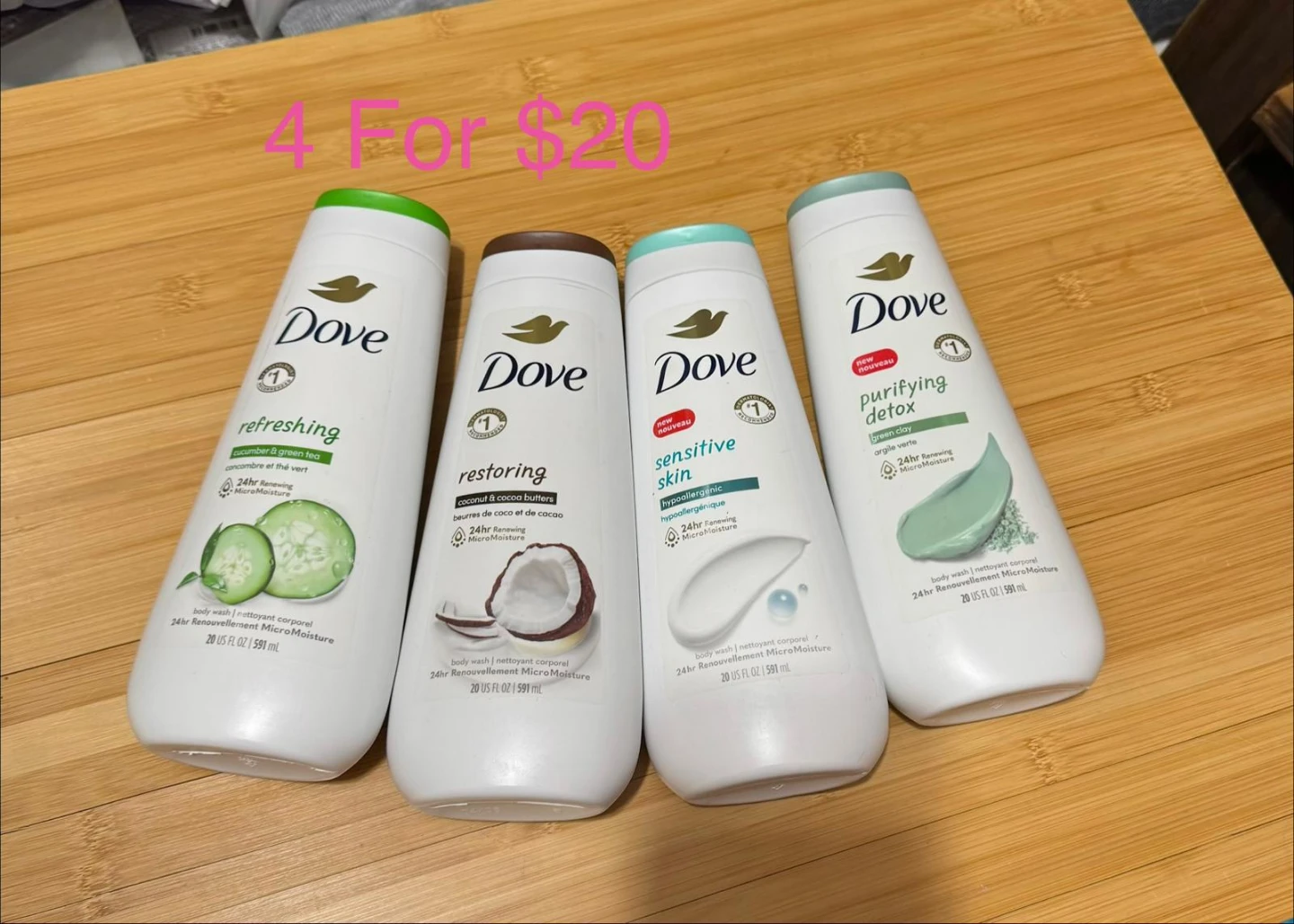 4-pcs Dove body wash