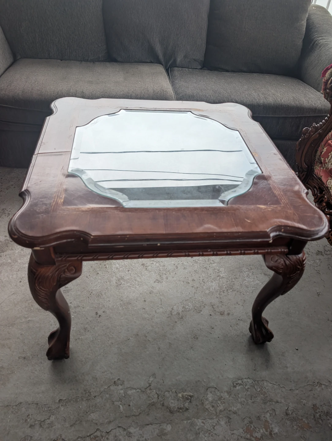Vintage Glass Top Coffee Table