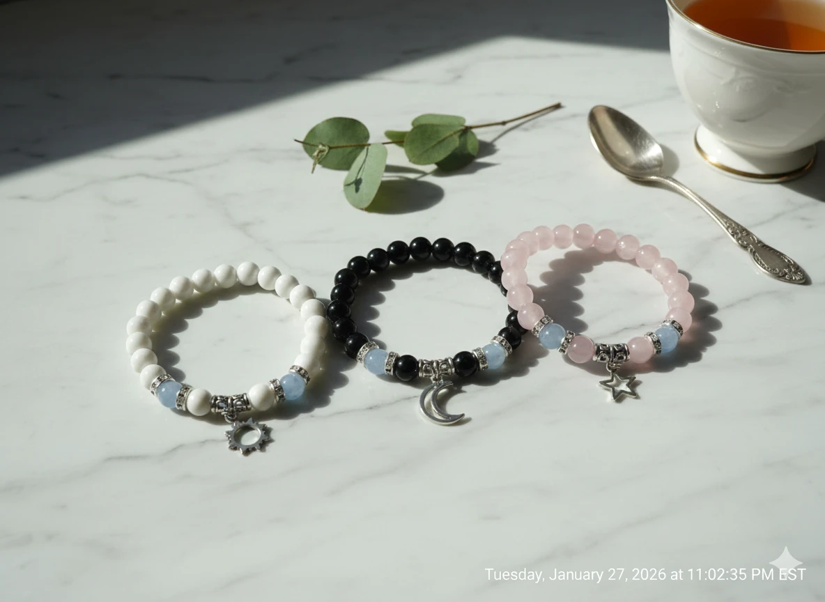 Luminous Celestial Friendship Bracelet Set- glow in the dark.