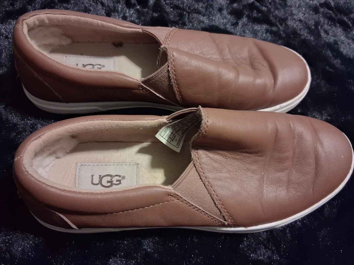 UGG Brown Leather Slip-On Shoes