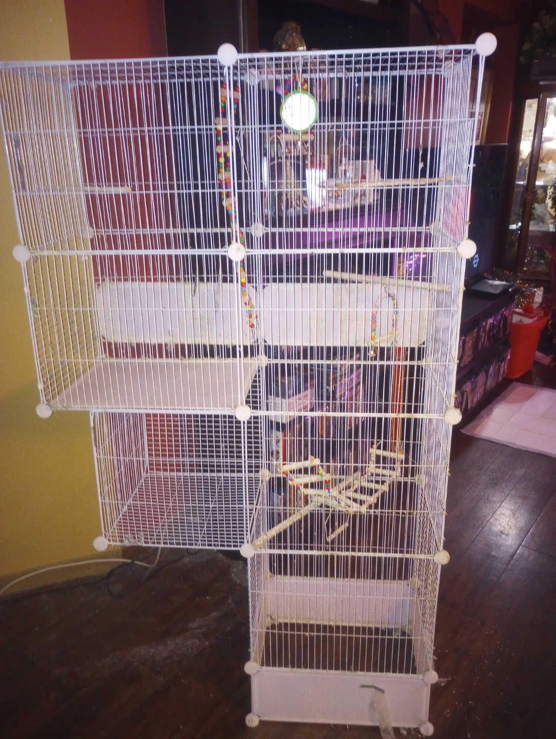 White bird cage with multiple levels I had it 5' high - photo 3