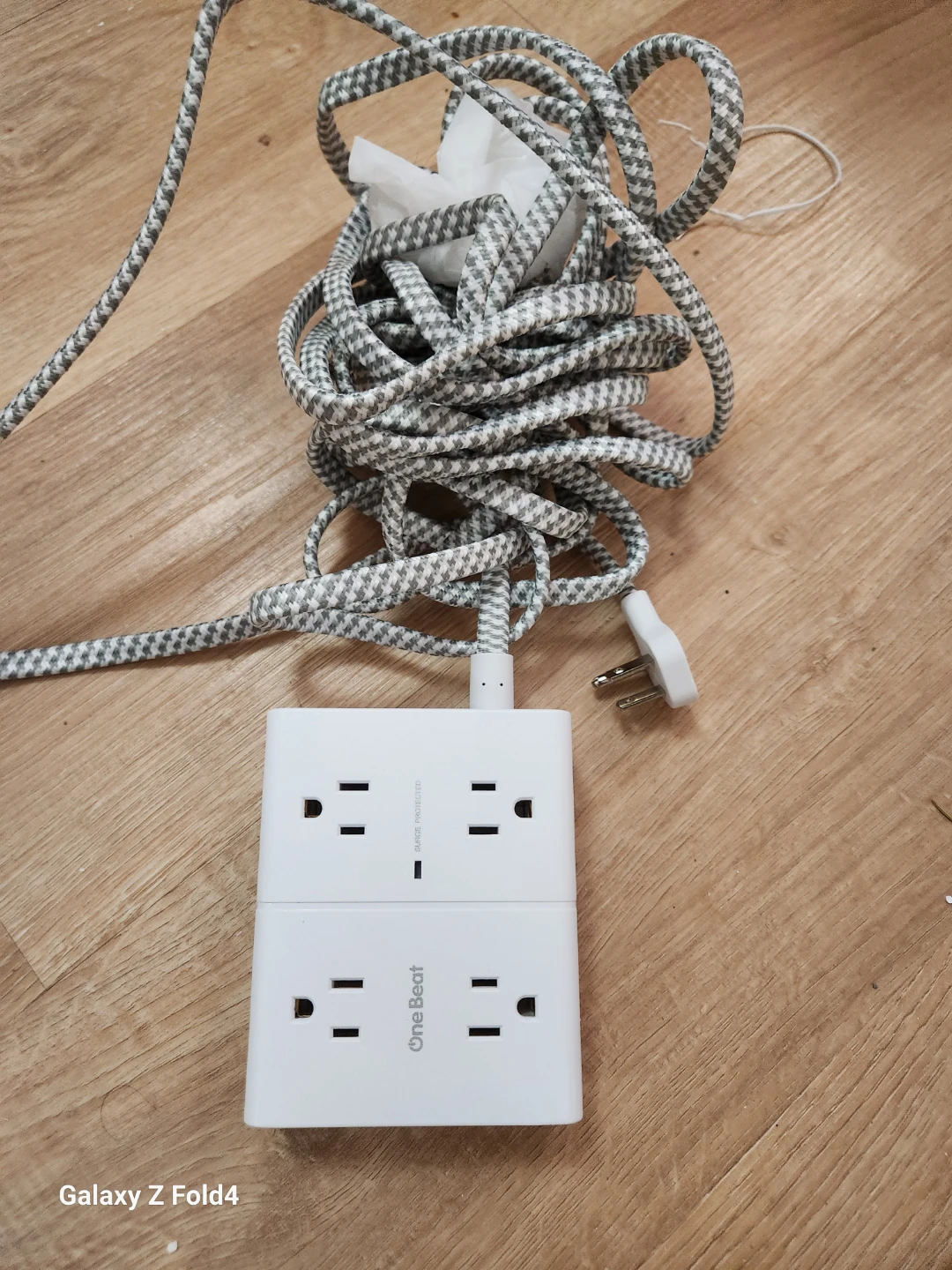 8 Socket Power Extension Cord Strip with Fabric Cord - 25 Feet