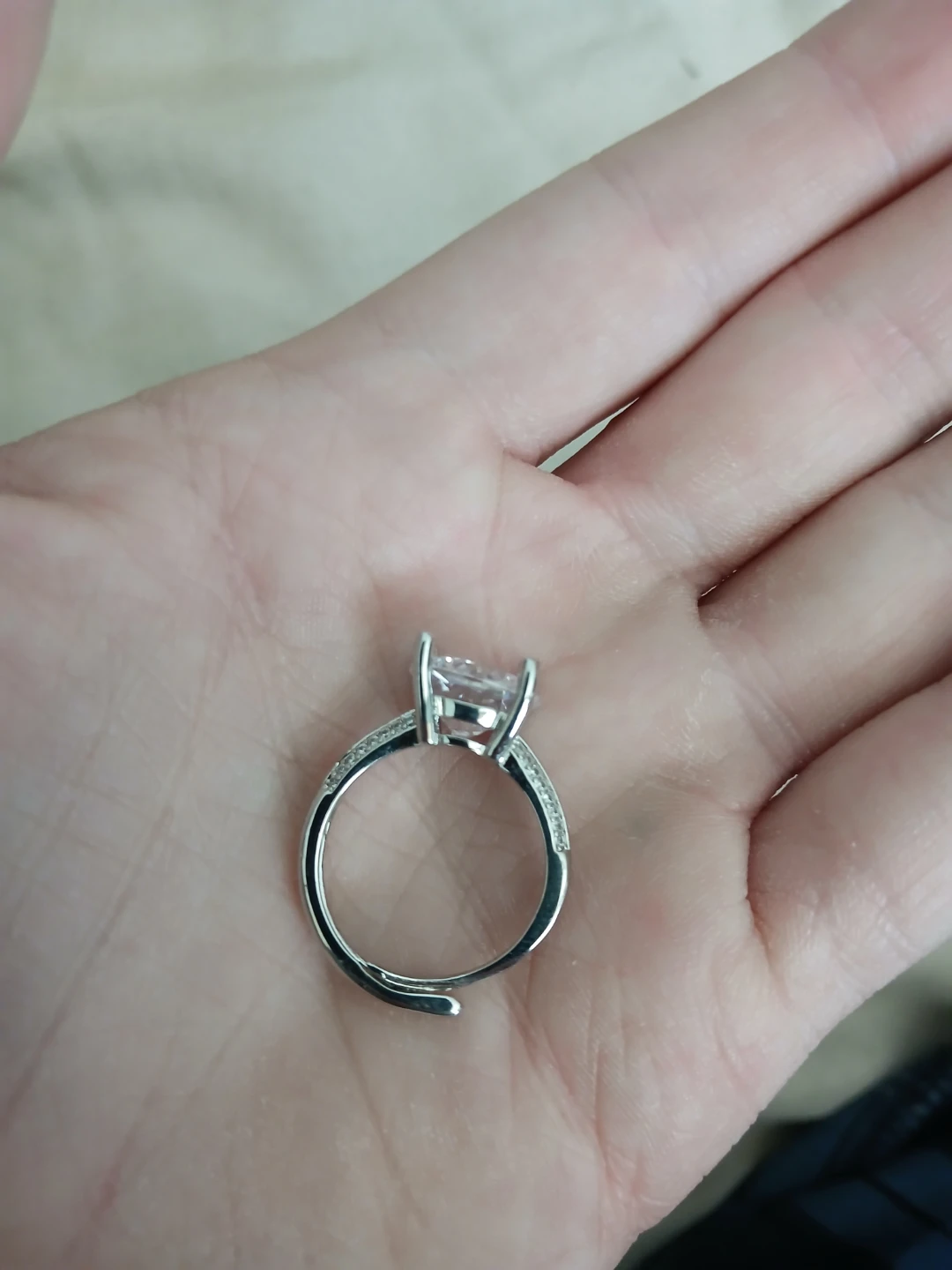 Adjustable 925 Silver And Moissanite 5 Carat Ring