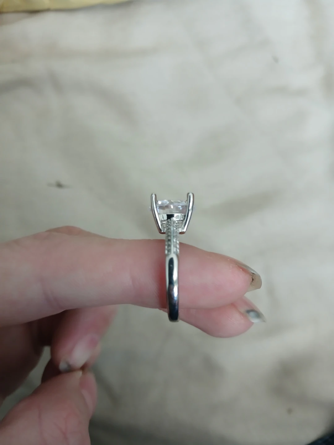 Adjustable 925 Silver And Moissanite 5 Carat Ring - photo 4