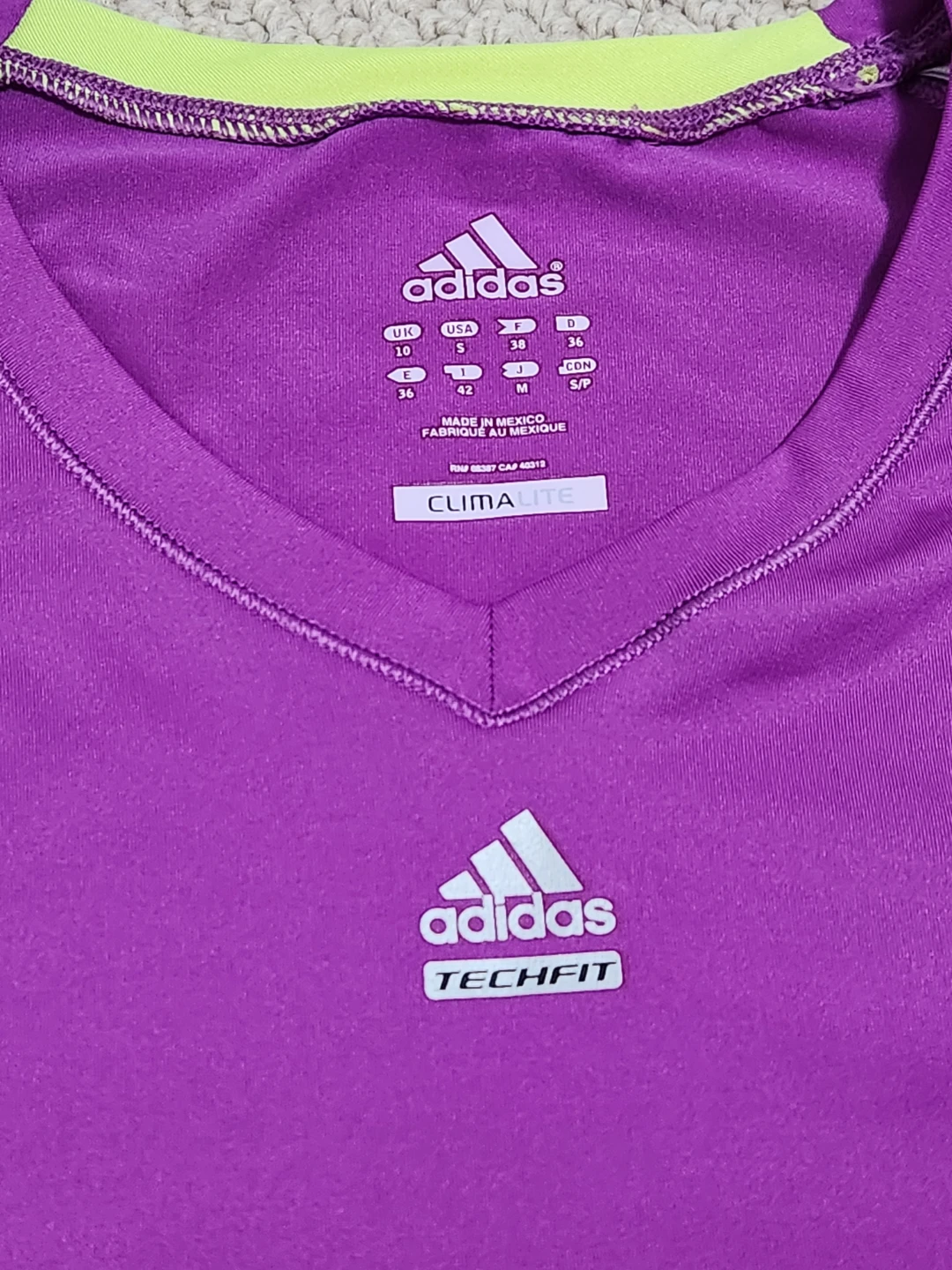 Adidas Techfit Purple V-Neck T-Shirt - Women's S