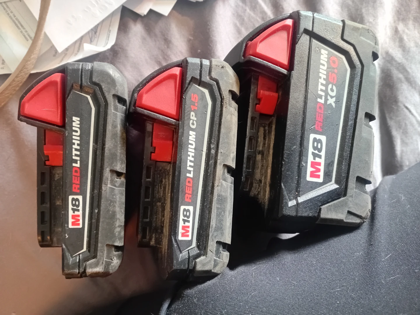 Milwaukee M18 Red Lithium Batteries - CP 1.5 & XC 5.0