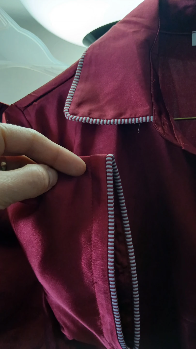 Burgundy Satin Pajama Set - photo 2