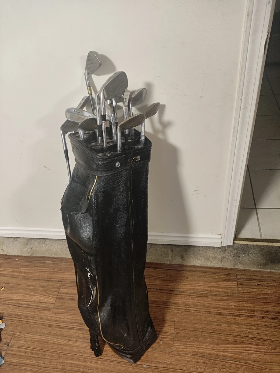Vintage Golf Club Set with Black Bag