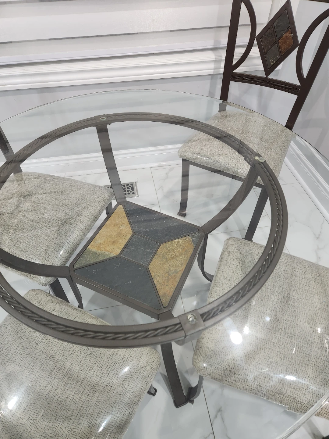 Glass Dining Table with 4 Chairs - photo 3