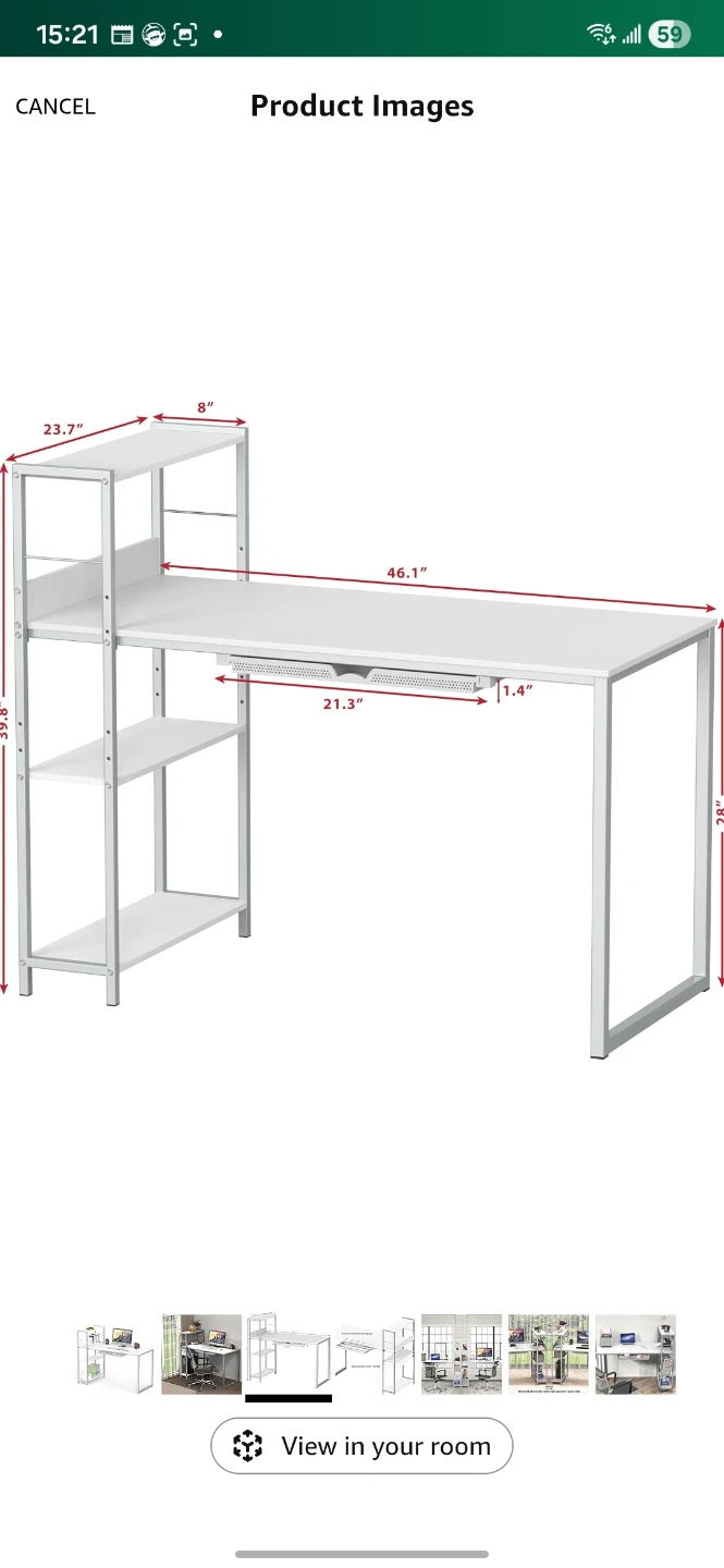White Desk with Storage - photo 4
