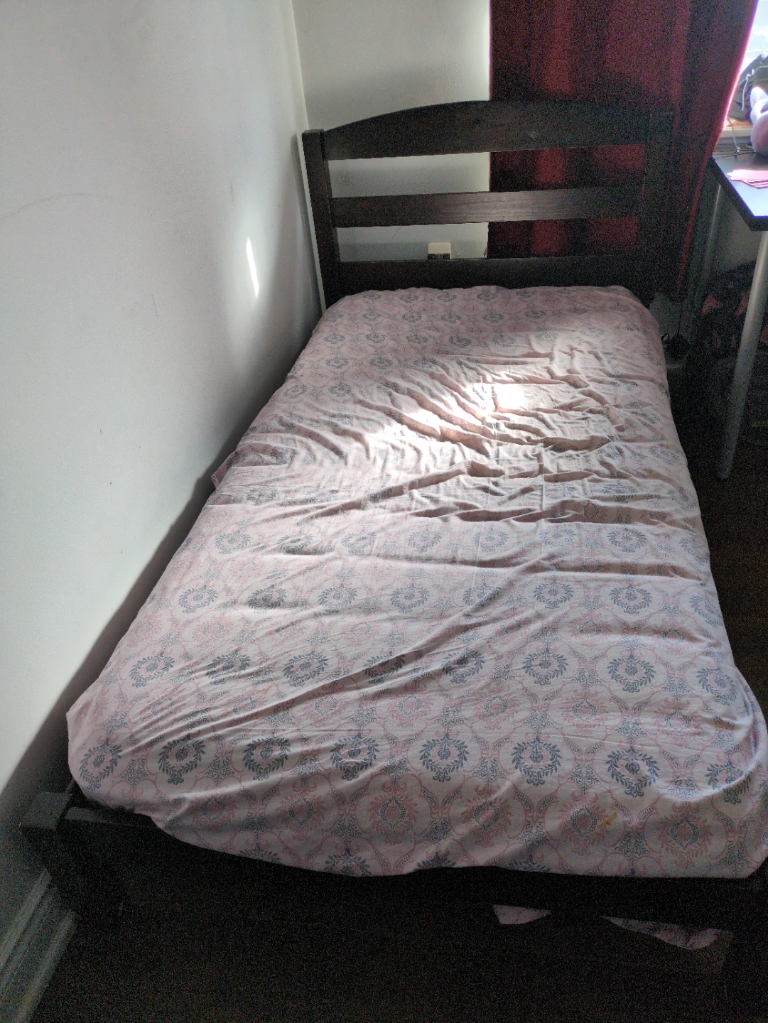Dark Wood Single Bed Frame