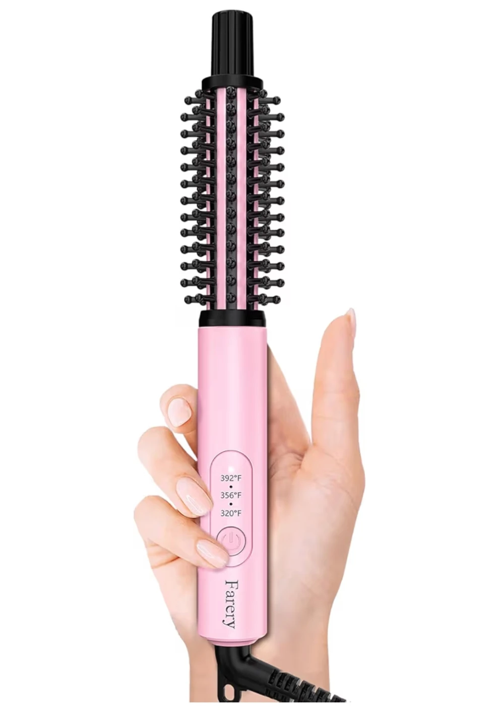 Farery Tourmaline Infused Curling Iron Brush - Pink