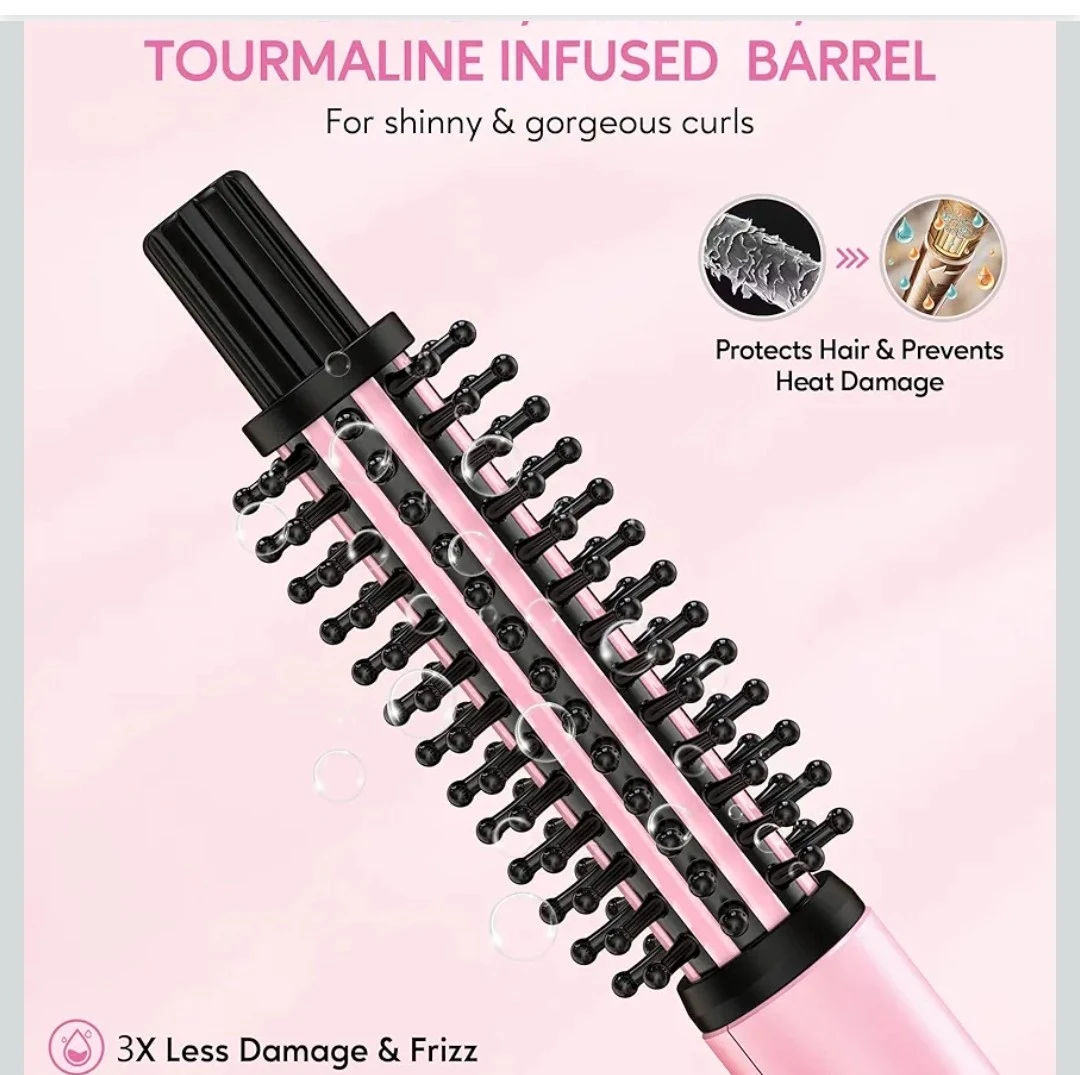 Farery Tourmaline Infused Curling Iron Brush - Pink - photo 3