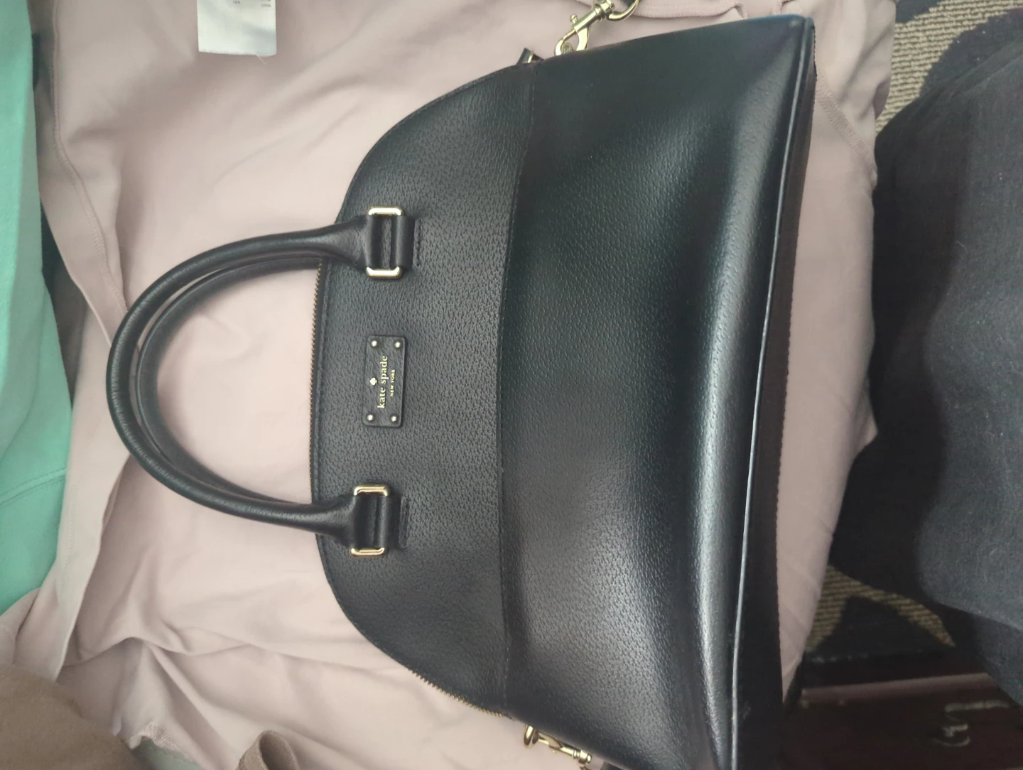 Kate Spade Black Leather Dome Satchel Handbag - photo 3