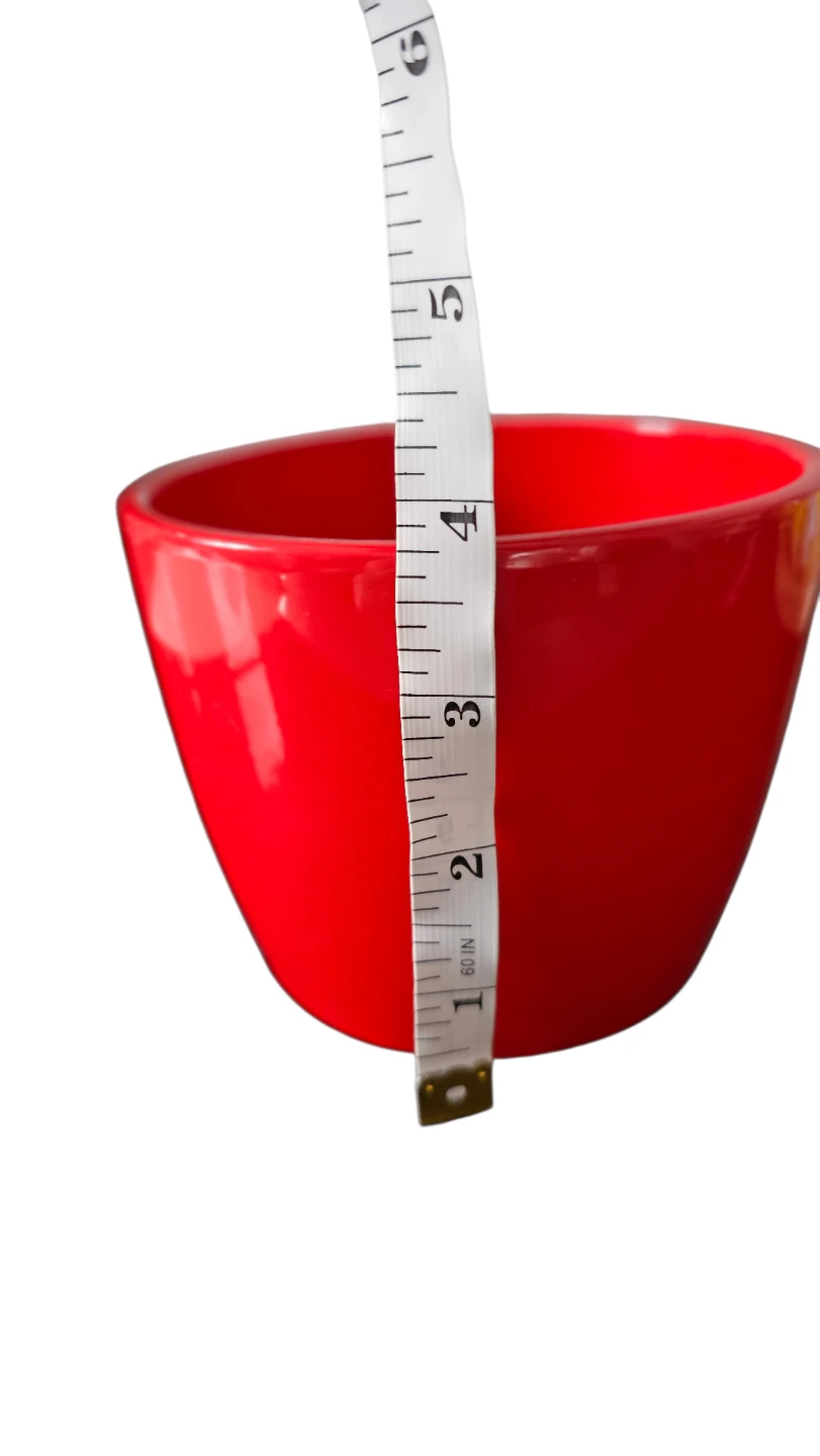 🥕 Red Ceramic Plant or Flower Pot - photo 4