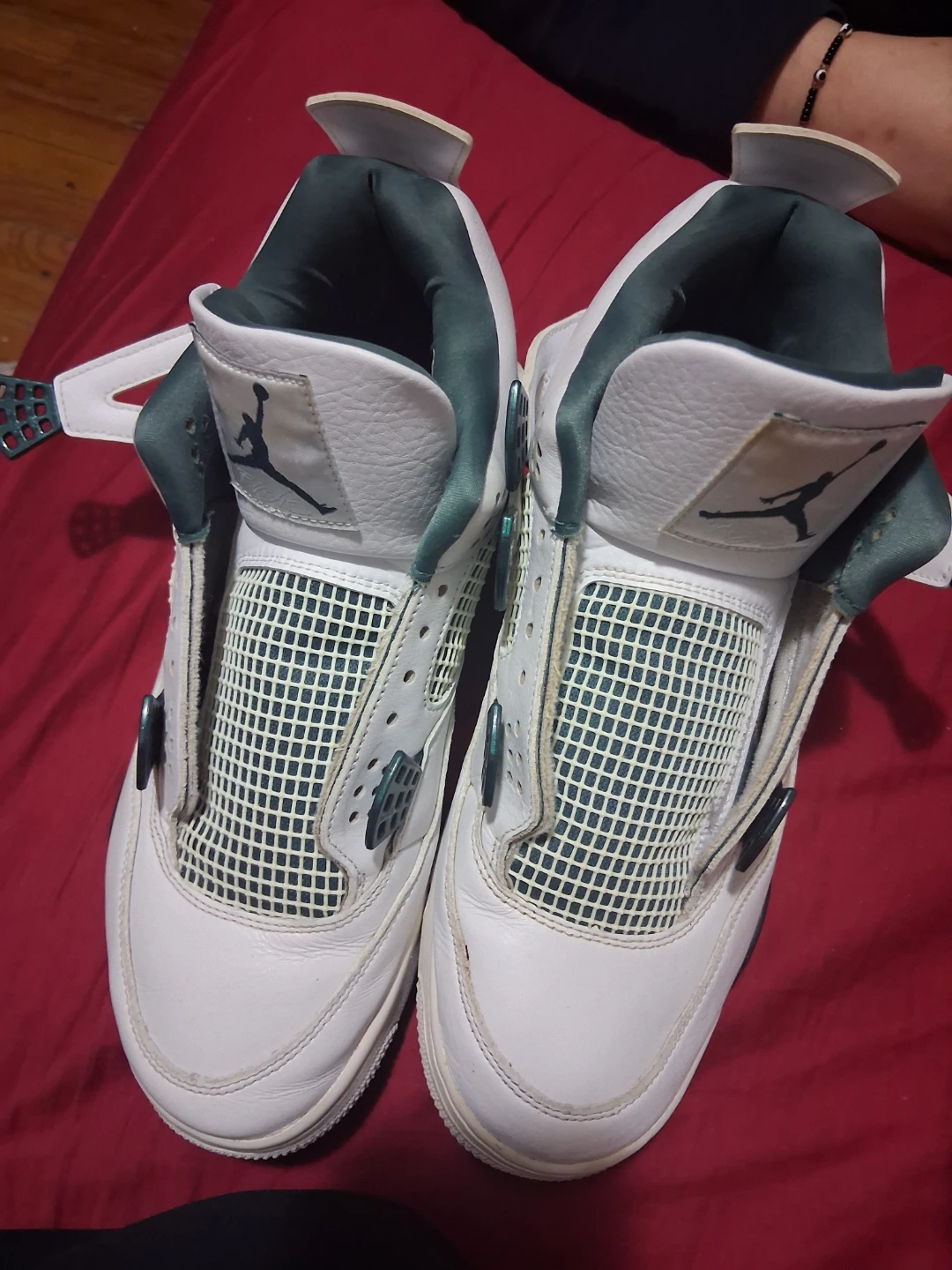 Jordan 4 Retro "Bred" White/Green Men's Sneakers