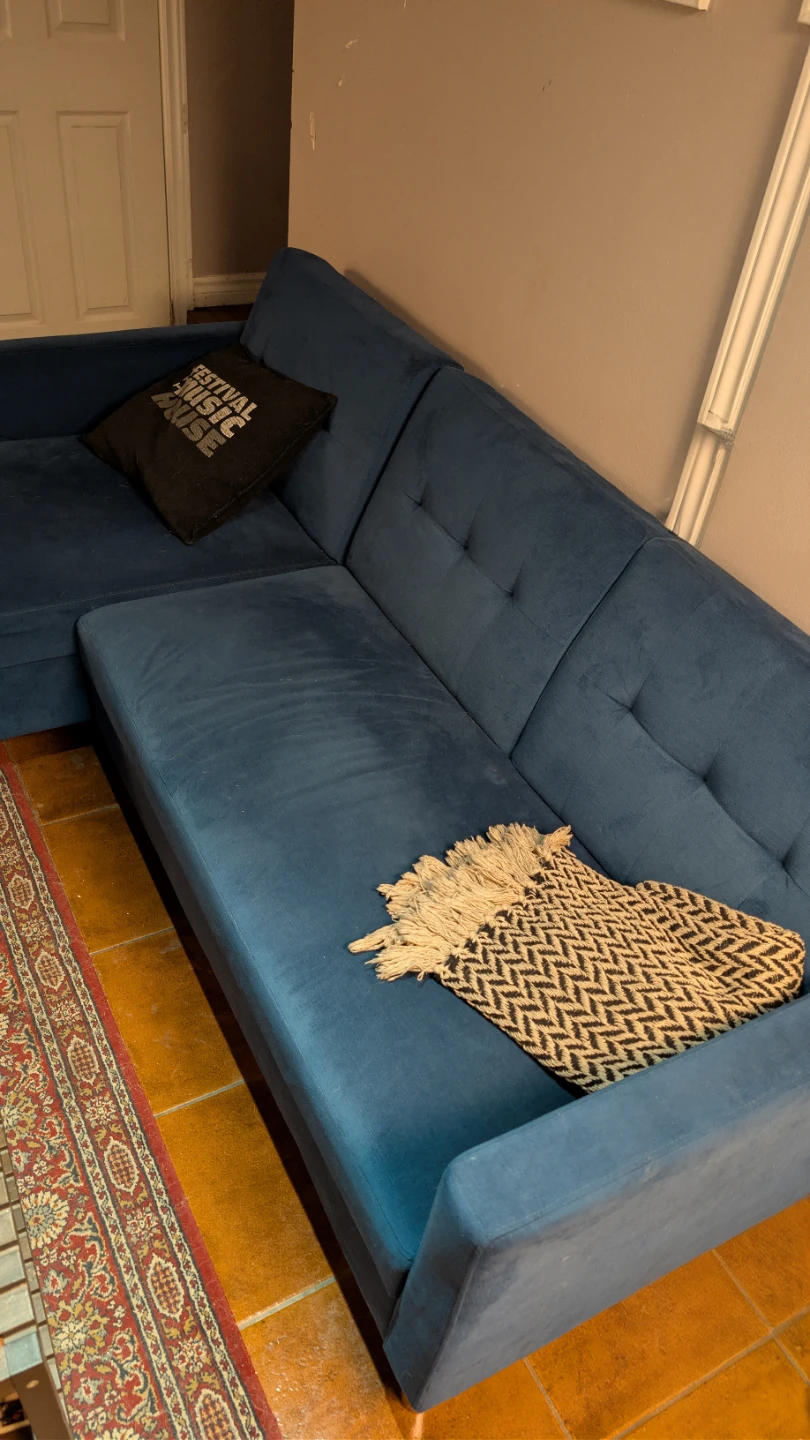 Blue Sectional Sofa with Storage