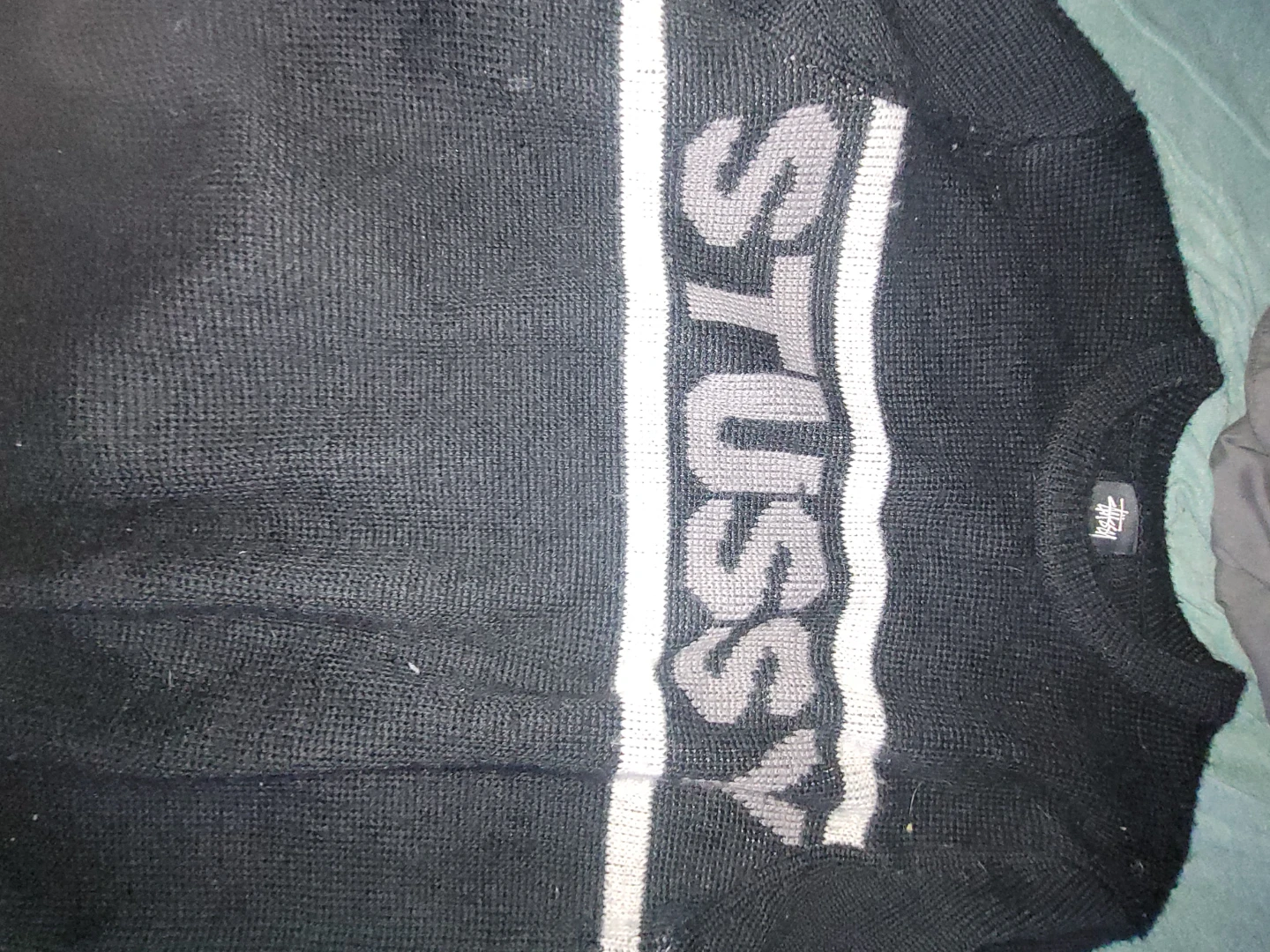 Stussy Black Knit Sweater - Size Small