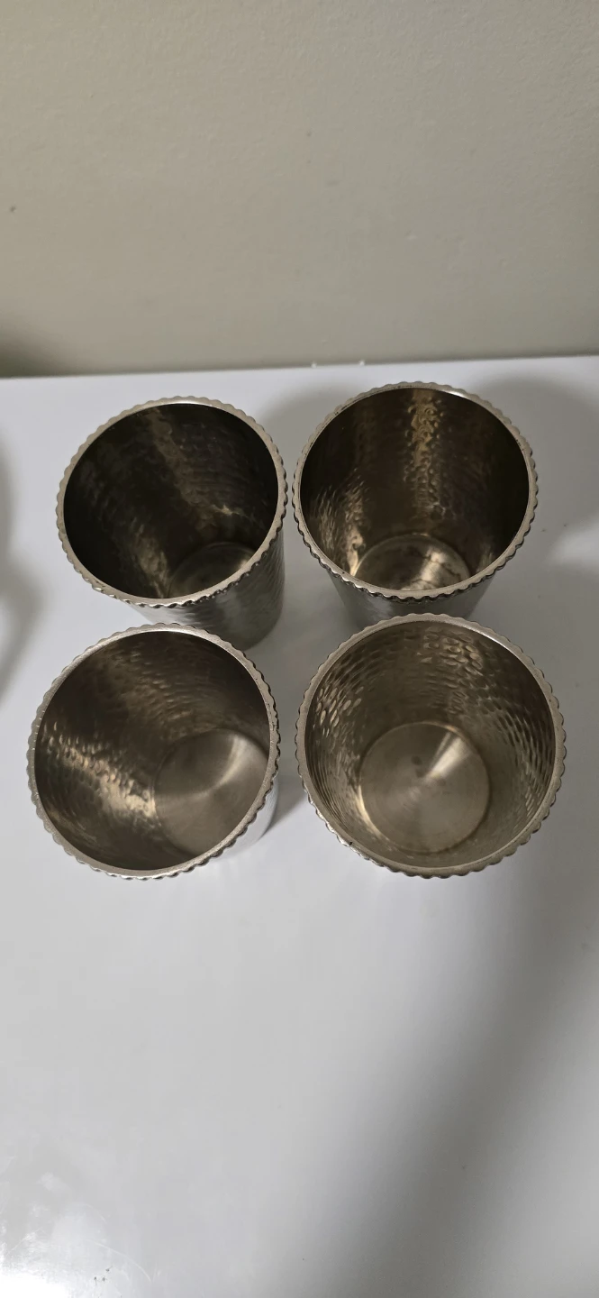 Set of 4 Hammered Metal Decorative Cups - photo 2