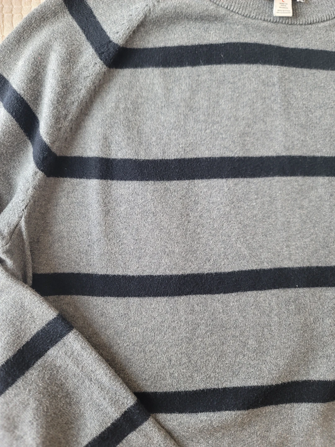 Gap Striped Cotton Cashmere Sweater - Large - photo 3