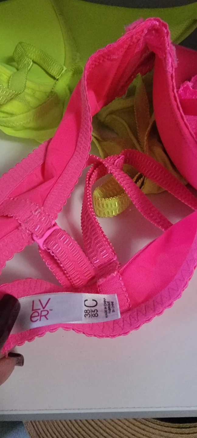 L'VER Bra, Size 38C, Pink & Green - photo 5