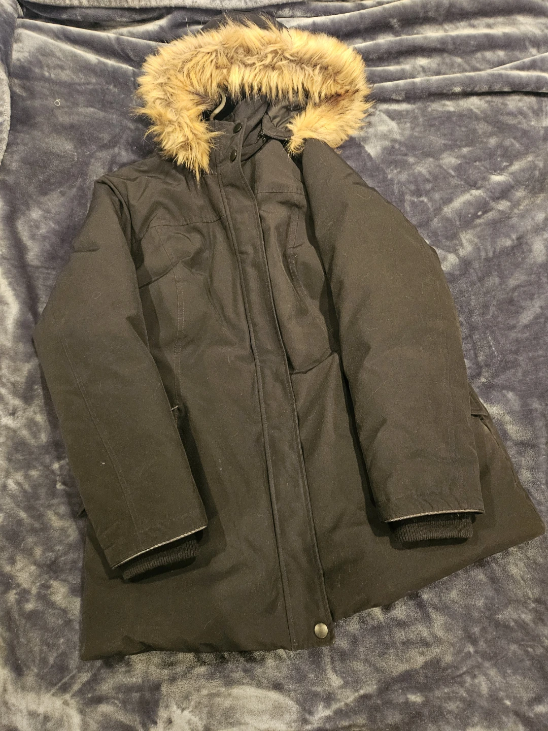 1X (16W-18W) Black Winter Parka