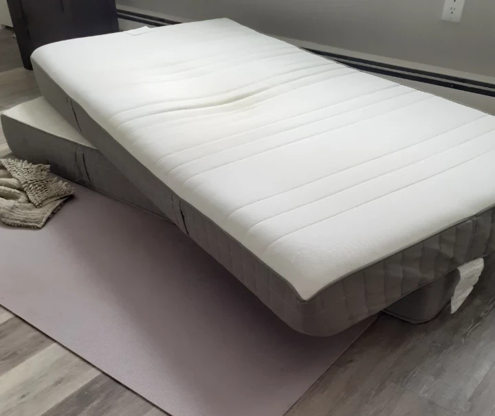 White Mattress with Grey Trim