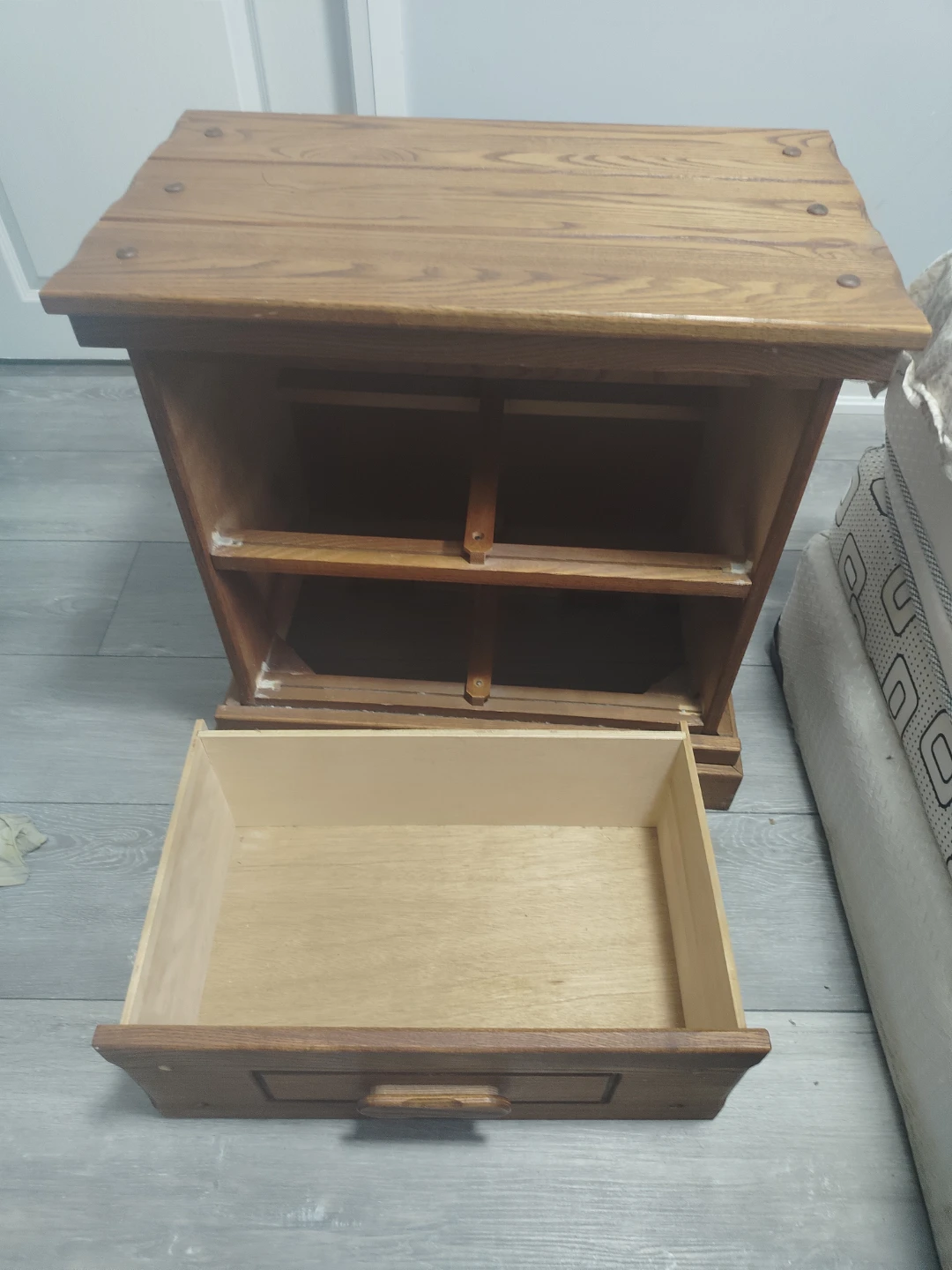 Wooden Bedside Table with Two Drawers - photo 5