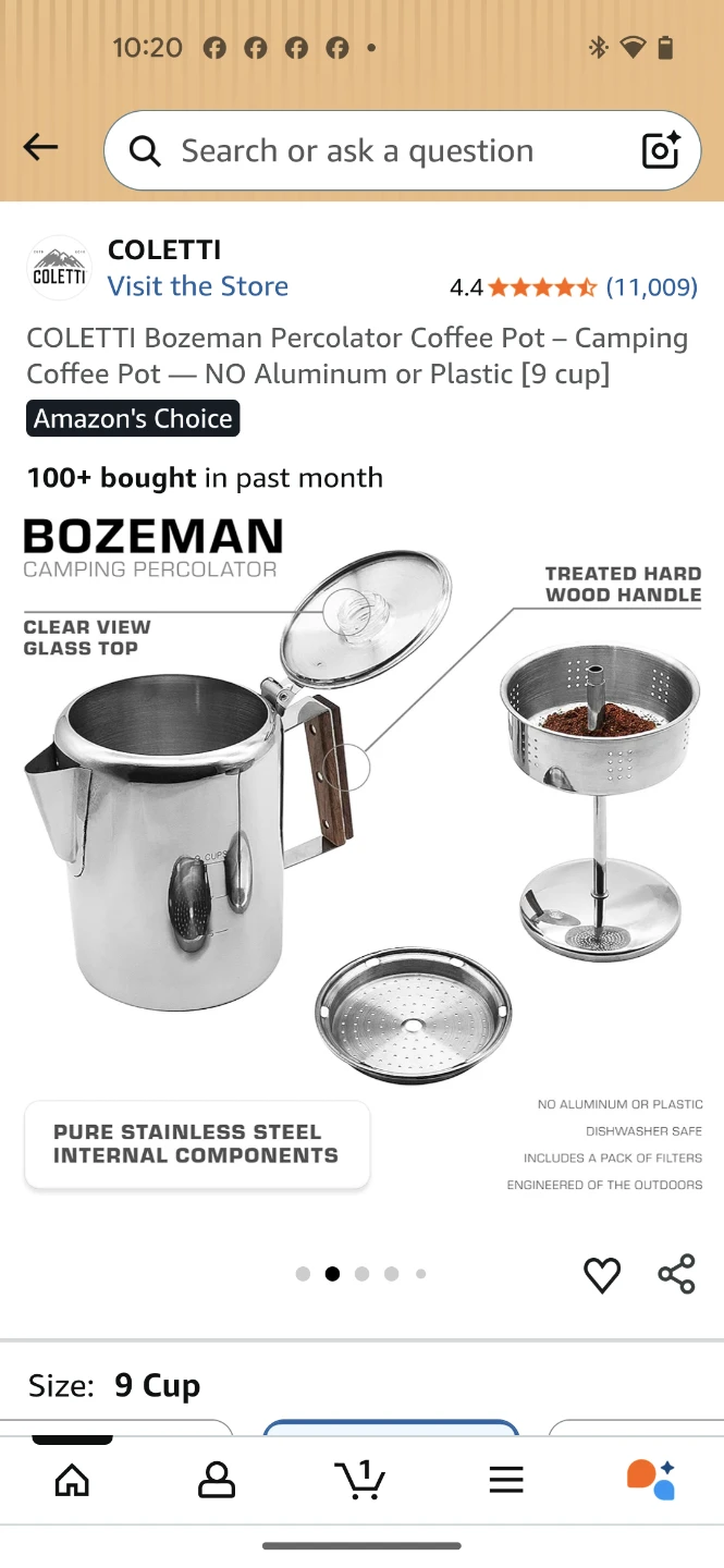 COLETTI Bozeman Percolator Coffee Pot - 9 Cup - photo 2