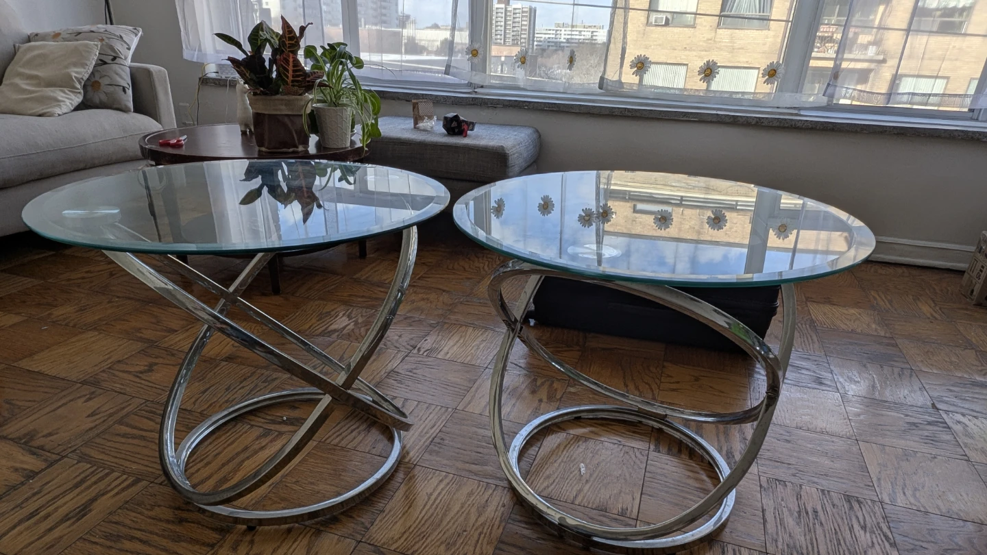 Glass Top Coffee Tables - Set of 2 - photo 3