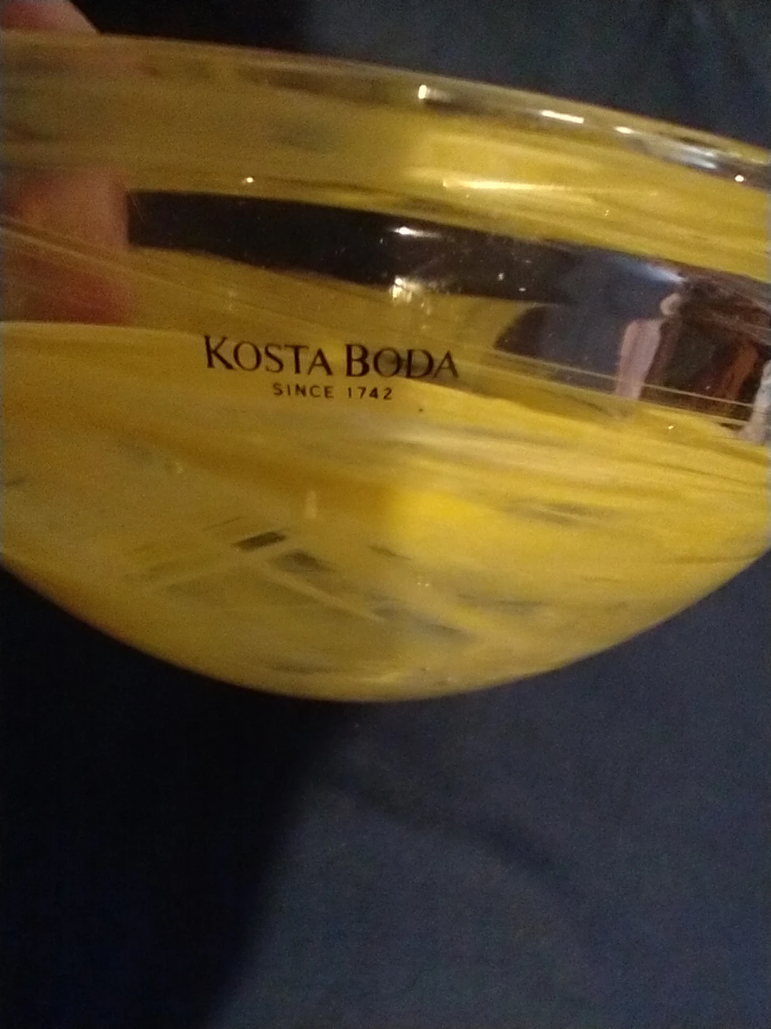 Kosta Boda Yellow Art Glass Bowl