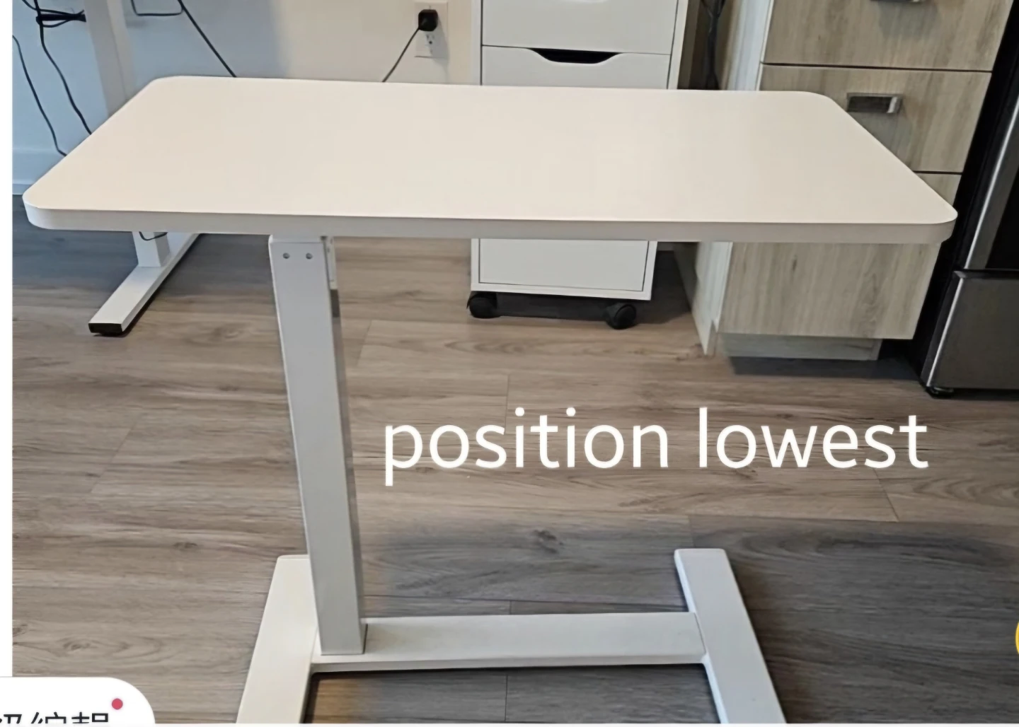 Adjustable Height White Laptop Desk