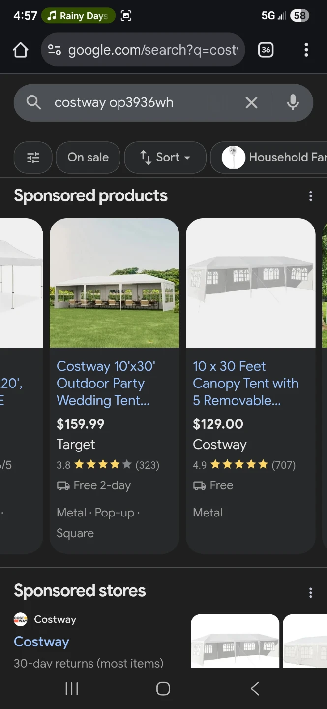 Costway 10'x30' Outdoor Party Wedding Tent