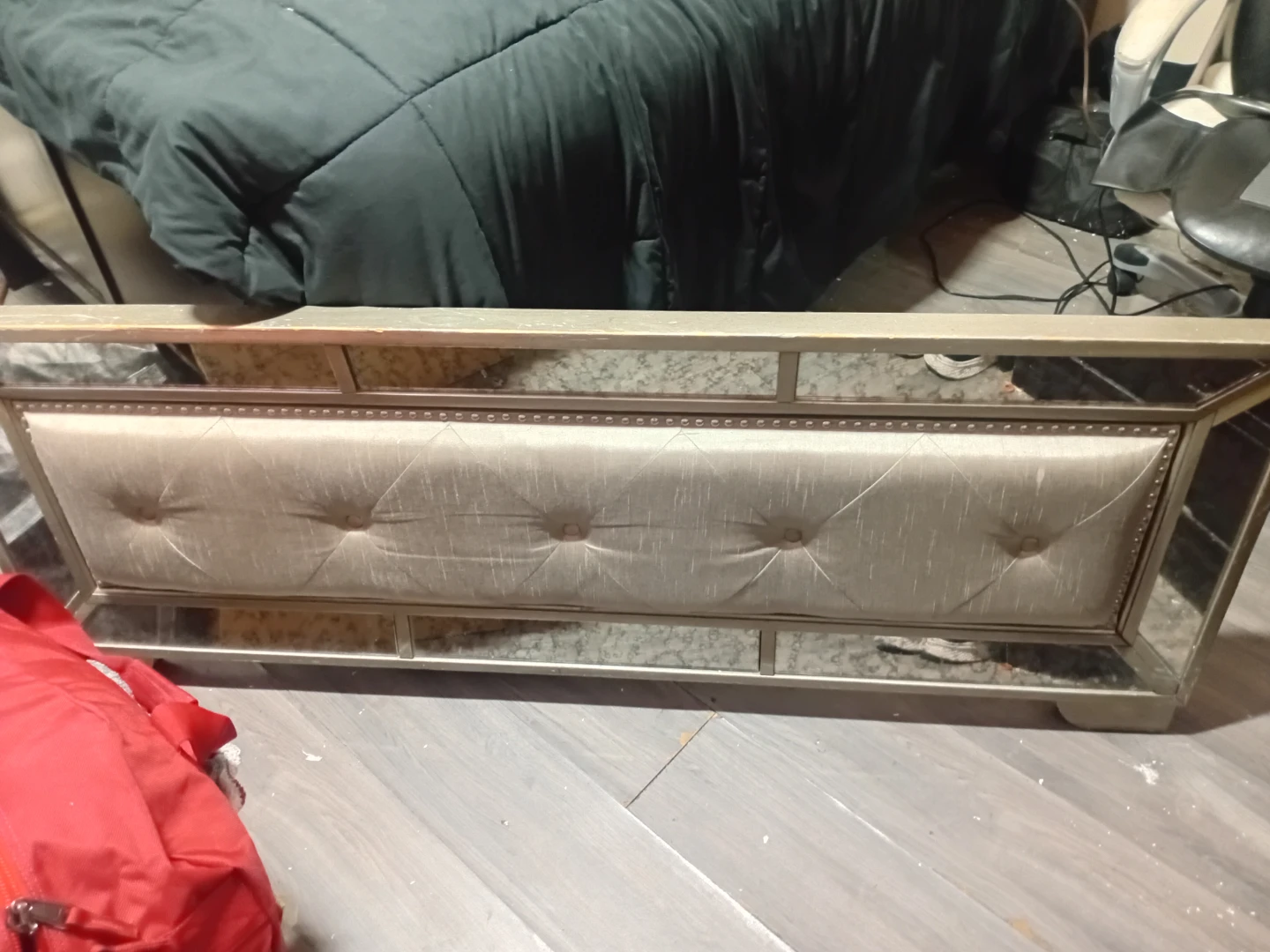 Upholstered Mirrored Dresser