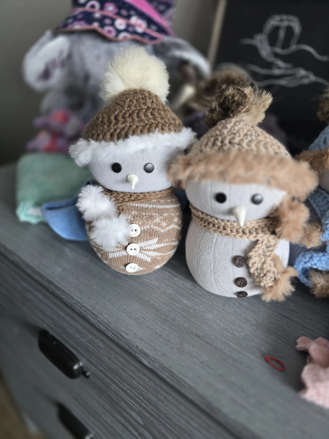 Handmade Snowman wheat filled
