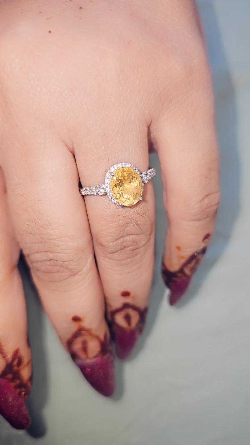 Citrine gemstone Ring with Diamond Accents