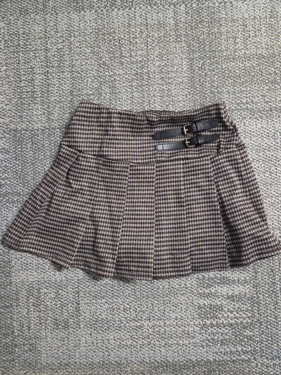 Houndstooth Mini Skirt - Size S