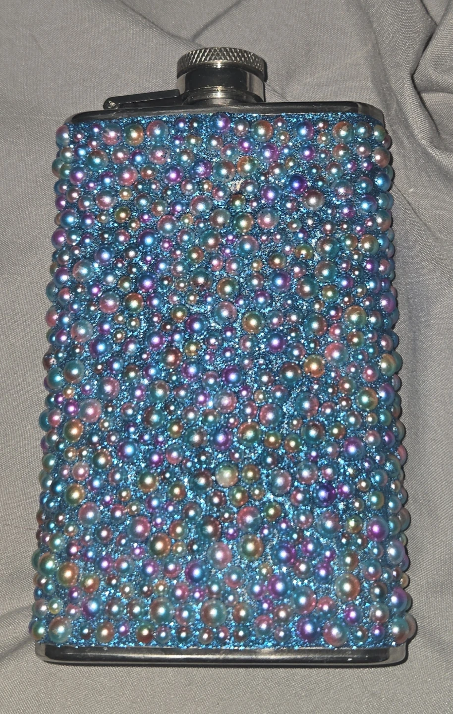 Sparkly Blue bubble Embellished Flask