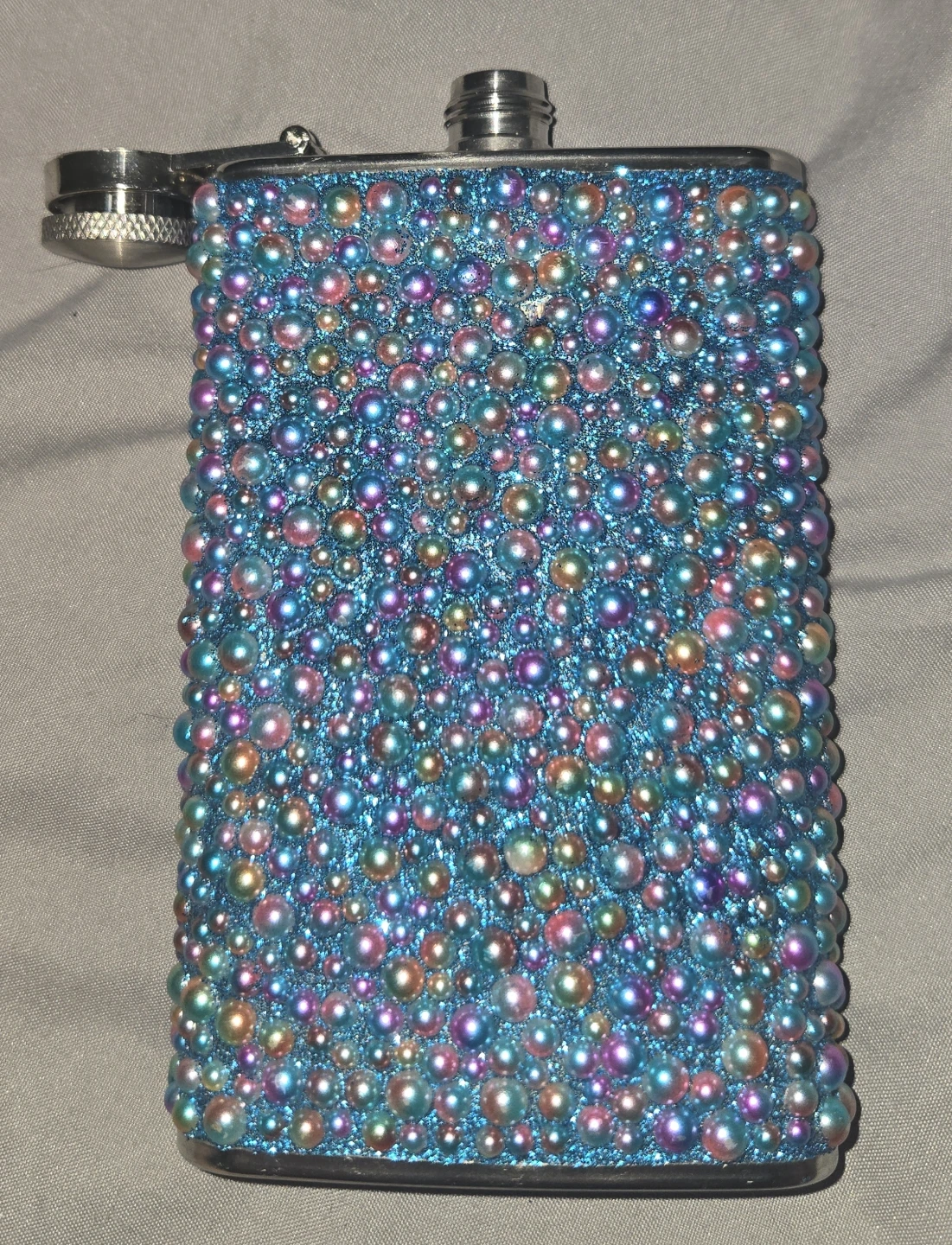Sparkly Blue bubble Embellished Flask - photo 3