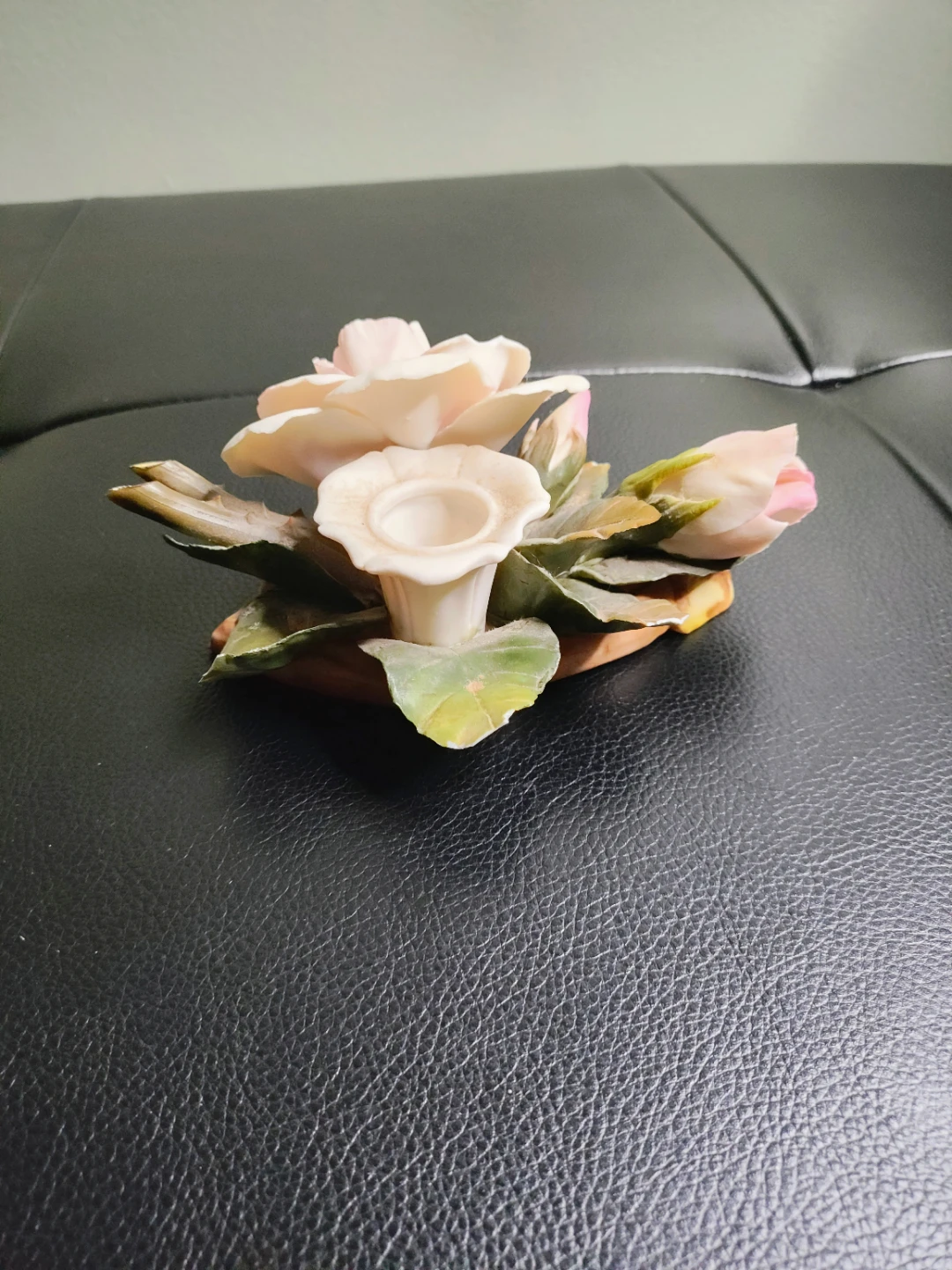 Vintage Italian Capodimonte Porcelain Rose Candle Holder - photo 5