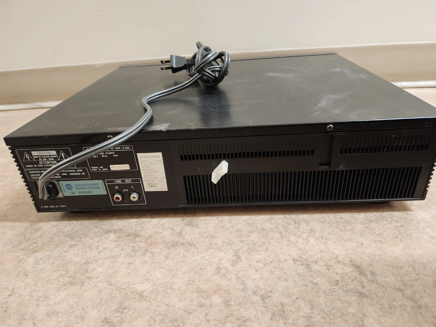 Sony CDP-C500 5 Disc CD Player - photo 3