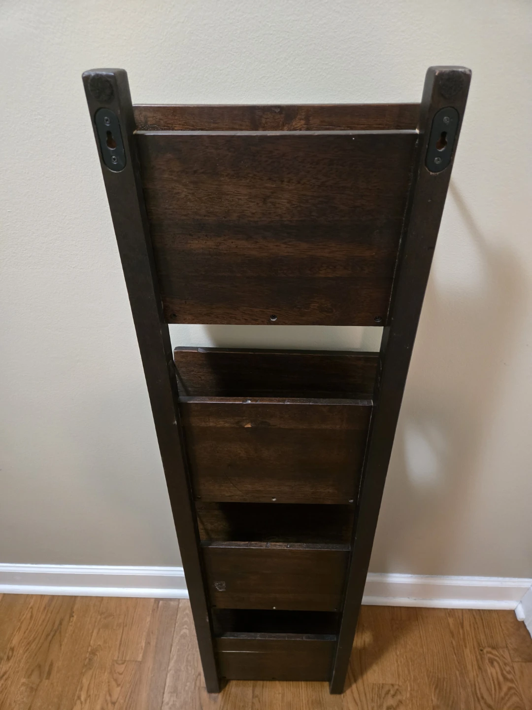 Dark Brown Wooden Wall Mountable Magazine Rack - photo 3