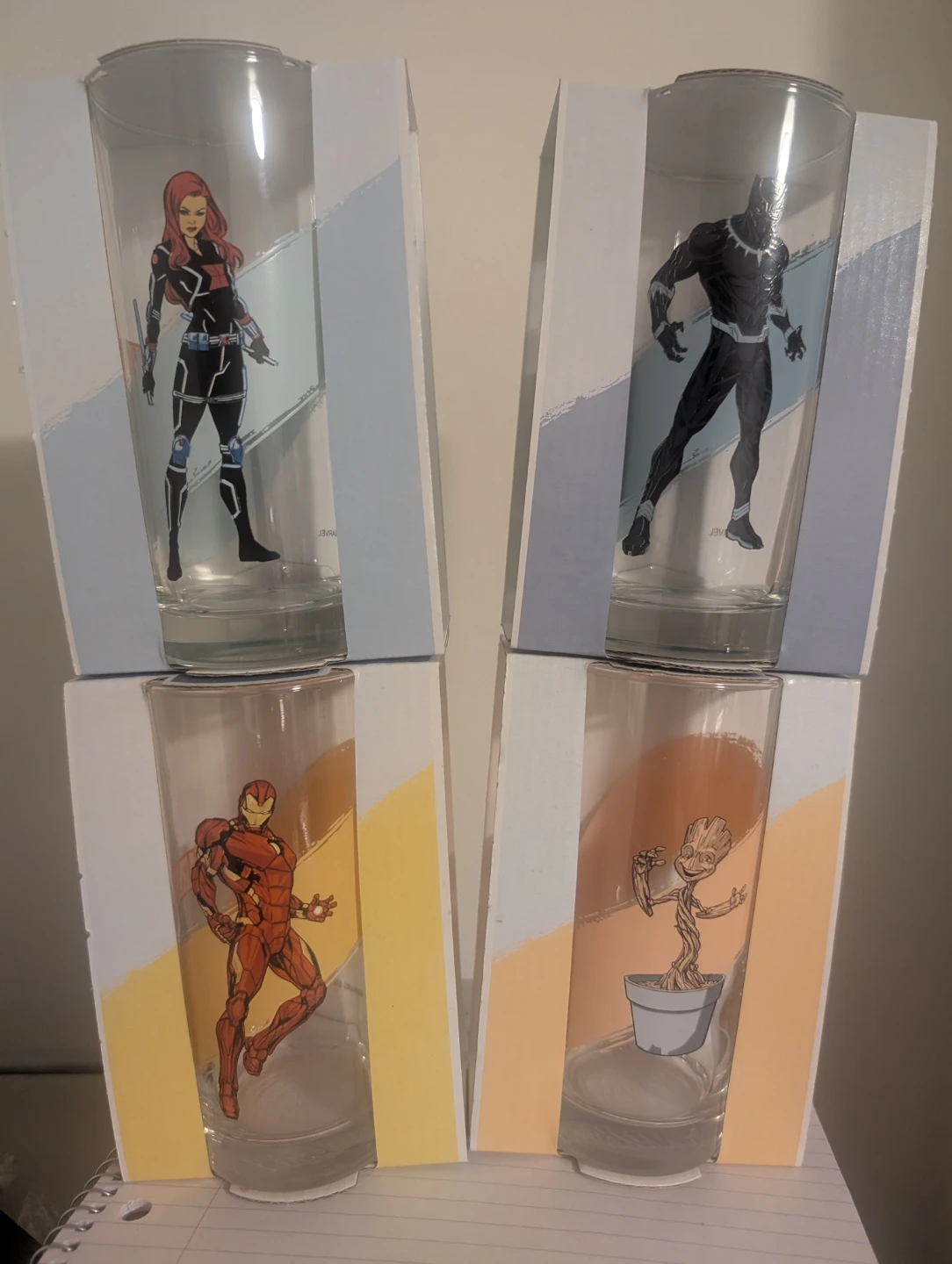 Marvel Character Glasses - Set of 4
