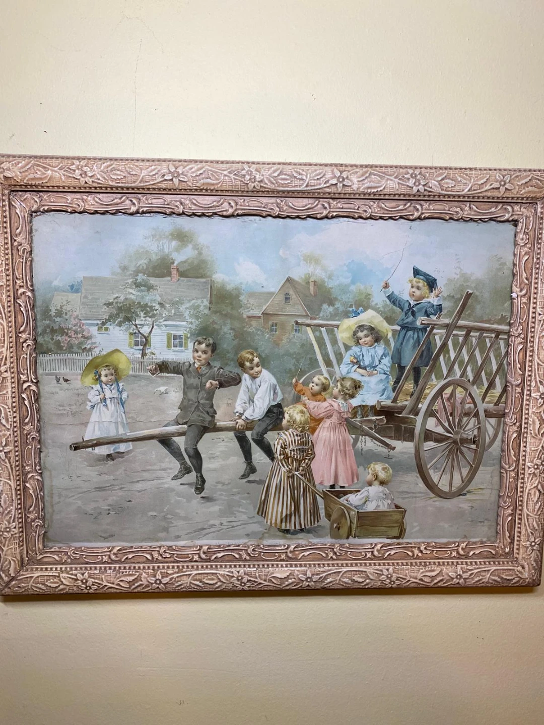 Vintage Framed Print with Children