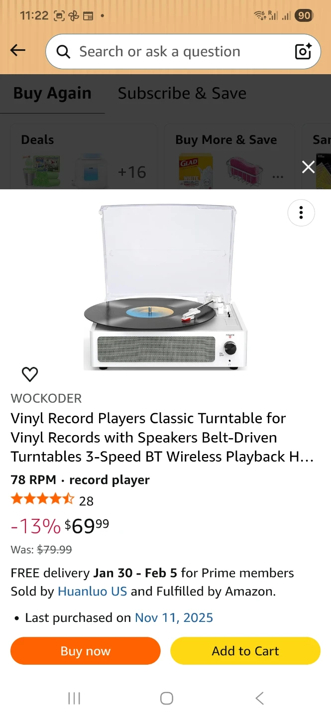 WOCKODER Vinyl Record Player with Built-in Speaker - photo 5