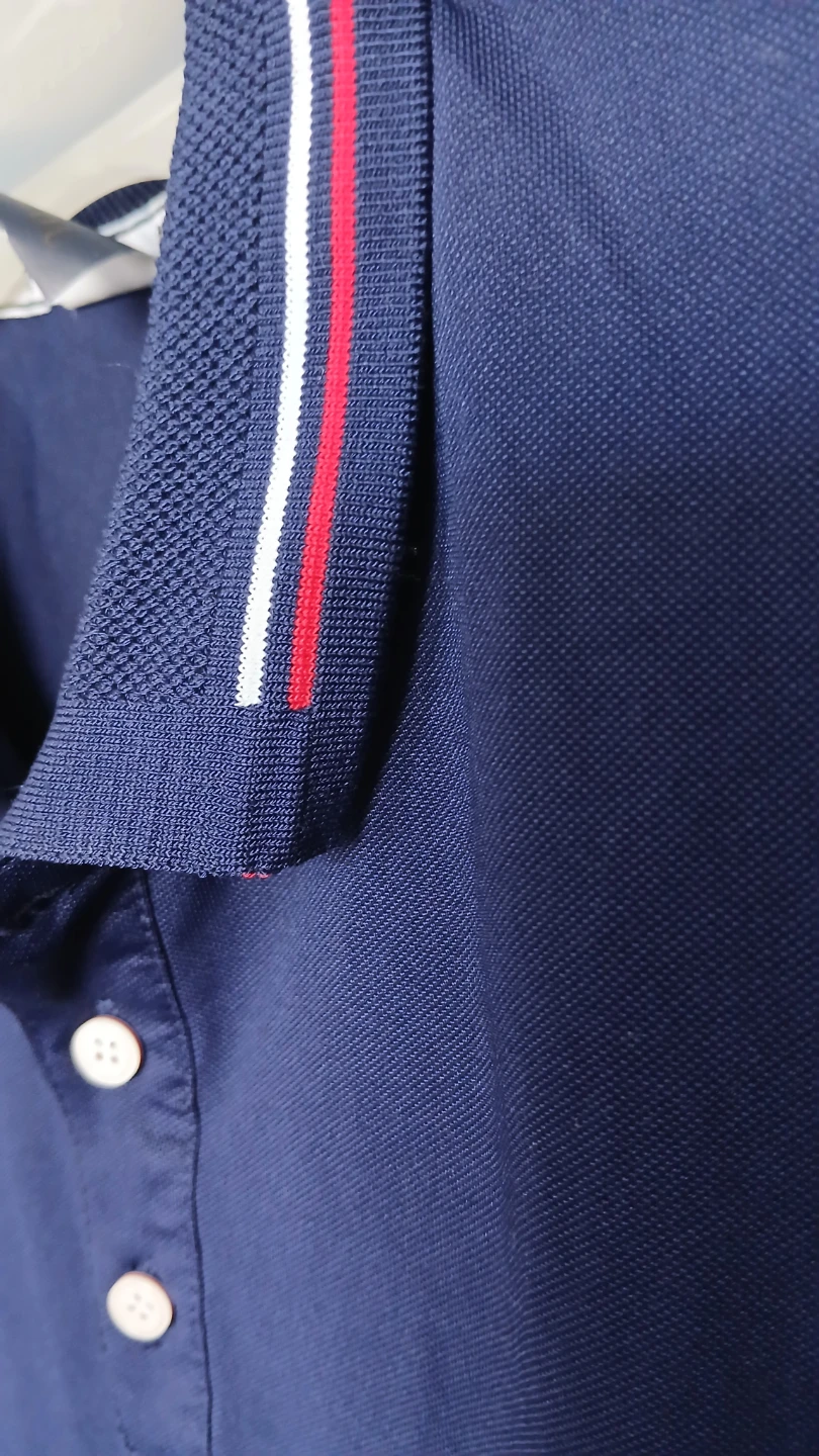 Navy Blue  Shirt with Striped Collar - photo 3