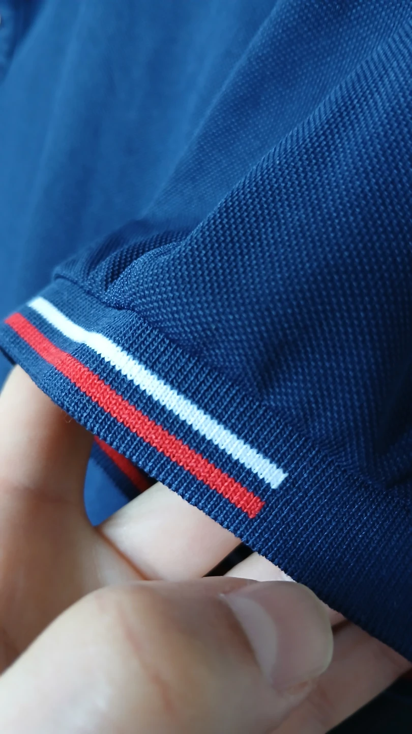 Navy Blue  Shirt with Striped Collar - photo 4